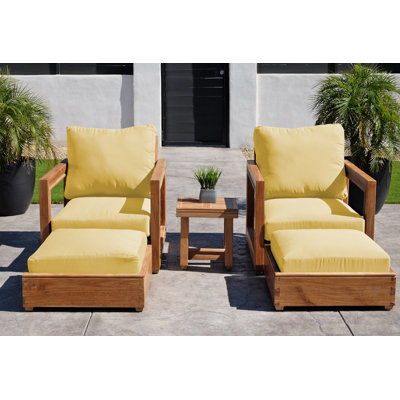 Chatsworth Outdoor 5 - Piece Teak Conversation Set