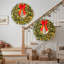 Couronne de Noël artificielle givrée pré-éclairée-133332517