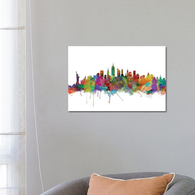 New York City Skyline by Michael Tompsett - Wrapped Canvas Gallery-Wrapped Canvas Giclée