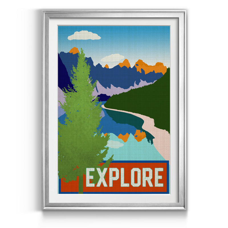 «Explore» par Carol Robinson - reproduction encadrée sur papier, H 26,5 po x l 36,5 po x P 1,5 po, Encadrement argenté