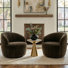 Chaise d'appoint moderne en tonneau pivotant en chenille (ensemble de 2