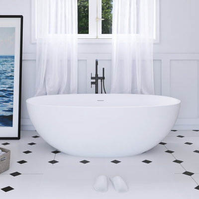 Freestanding Solid Surface Soaking Bathtub