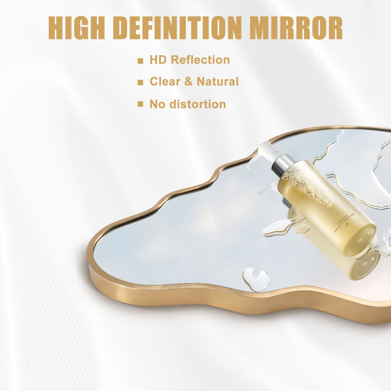 Miroir mural irrégulier, Doré, 35 po x 20 po