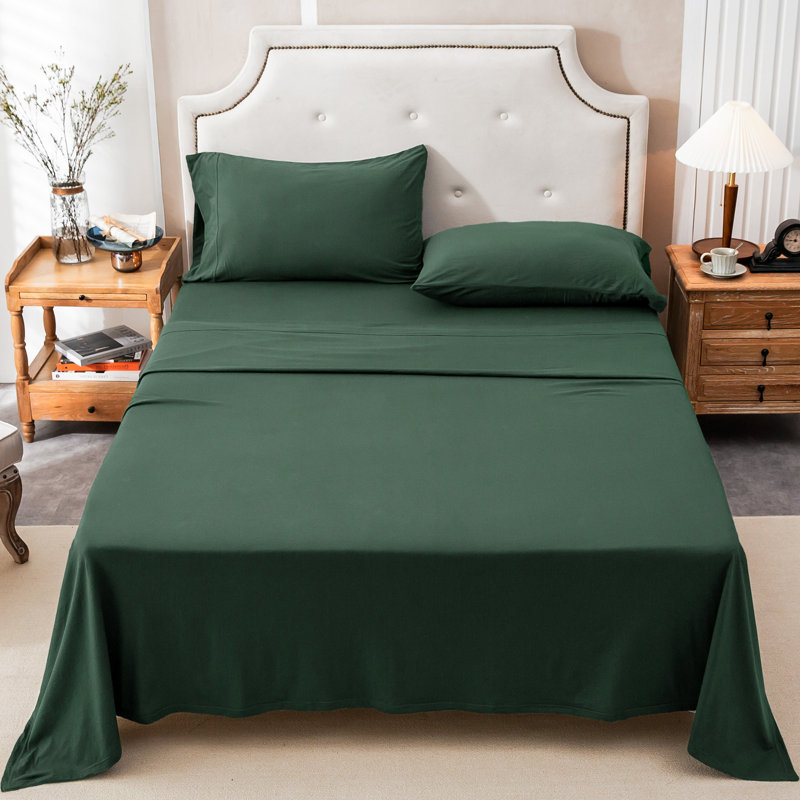 100% T-Shirt Cotton Super Soft Comfy Breathable Fits Mattress Up To 20" Extra Deep Pocket, Green