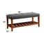 Banc rembourré en tissu avec rangement ouvert-1196534837