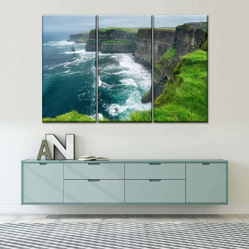 Windy Cliff Of Moher 3 pièces, H 20 po x l 33 po x P 1,25 po