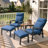  Push-button Pneumatic Adjustable Aluminum Patio Lounge Chair with Cushions and Ottoman-1616227024