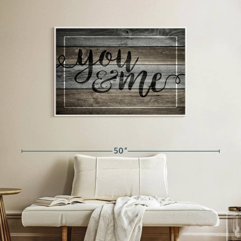 Plaque murale "You And Me", Cadre flottant blanc, 40 po x 27 po