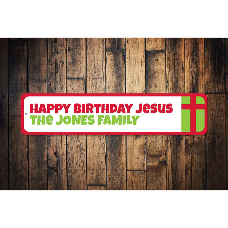 Plaque en aluminium «Jesus Holiday», H 6 po x l 24 po x P 0,06 po
