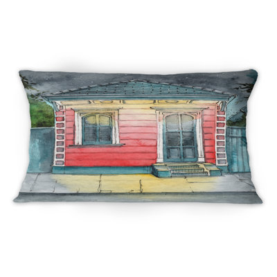 Petit coussin décoratif rouge Clapboard House by Illumined Lanterns