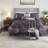 Elegant 7 Piece Bedding Sets Queen Polyester Tufted Plum For Modern Home