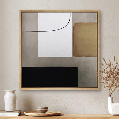 Color Blocks " White, Tan & Black Industrial Color Blocks Abstract Shapes Modern Art Alternative Multicolor Dark "