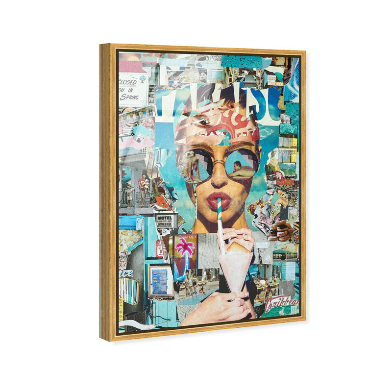 Oliver Gal Katy Hirschfeld - Summer Shores Fashion - Framed Acrylic Glass Wall Art, 37" H x 31" W