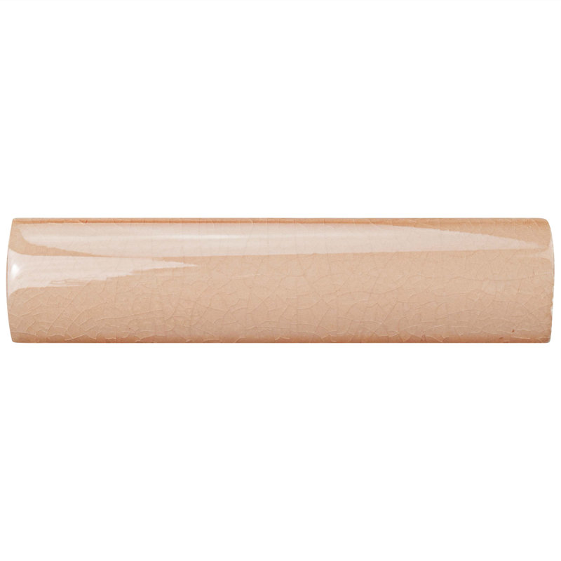 Novecento Cubrecantos 5.1" x 1.3" Glossy Ceramic Mudcap Tile Trim, Pink