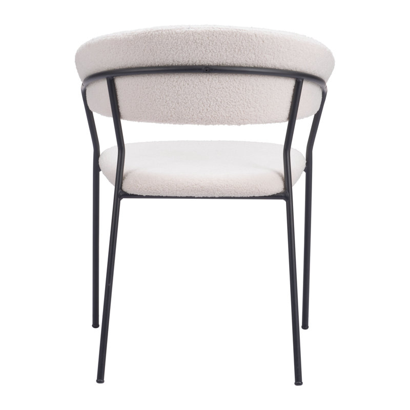 Chaise de salle à manger à dossier bas Amaris, Blanc