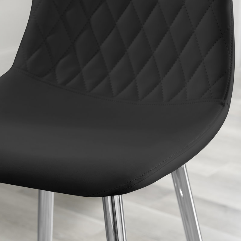 Tabouret de bar Morral Luxury, Noir, Argent