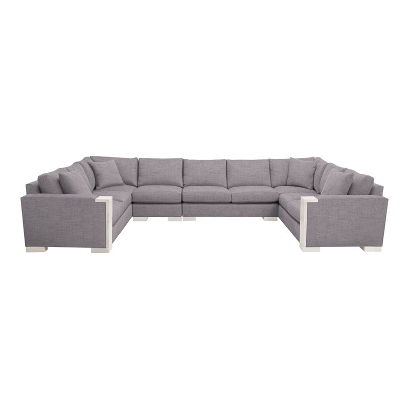 Michael Weiss 4-Piece Abingdon Sectional, Nomad Slate Crypton® Chenille, Casa Blanca