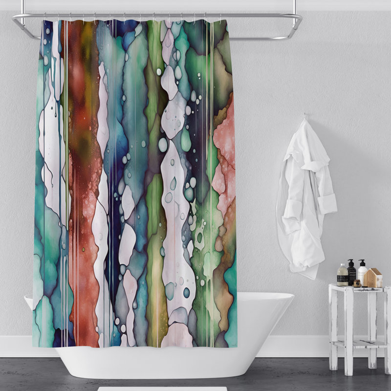 Rideau de douche abstrait, H 93 po x l 70 po