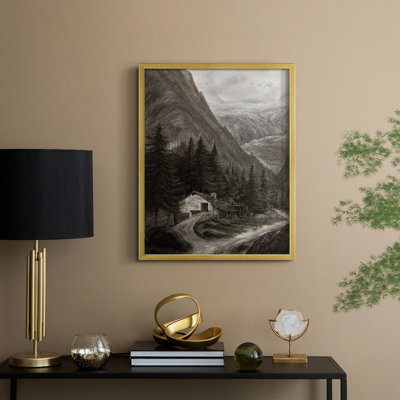 Reproduction encadrée vintage en bois massif Cxxxvi