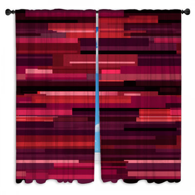 Stripes Window Curtains  Abstract Sheer & Room Darkening - 2 Panels