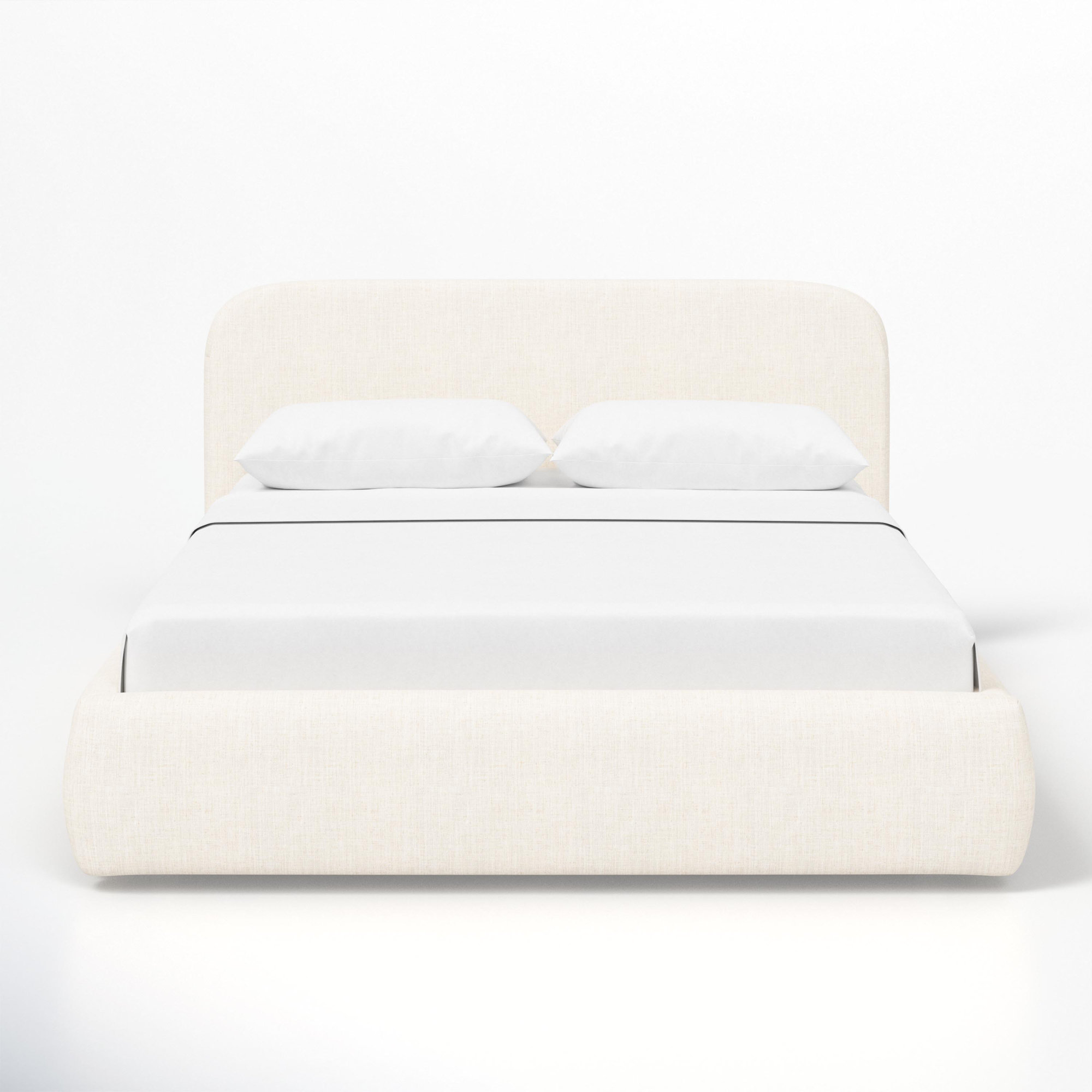 Daphne 37" Platform Bed, King, Cream