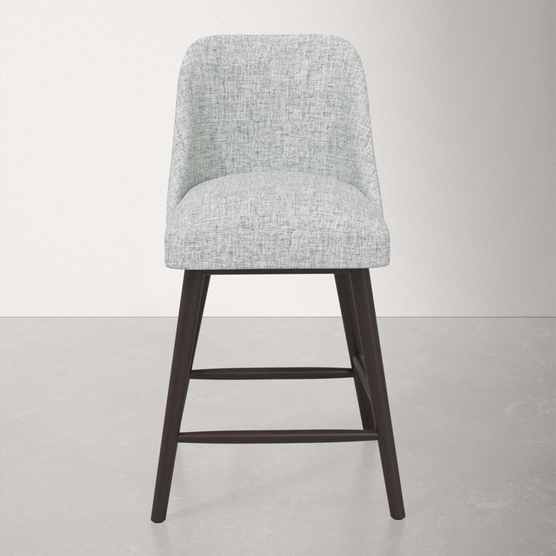 Tabouret Gallie, Espresso, Tabouret de comptoir (siège d'une hauteur de 27 p, Lin texturé pierre ponce Zuma