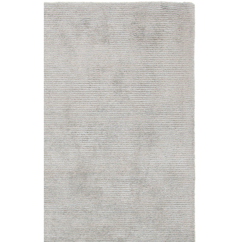 Tapis gris en viscose / laine touffeté à la main Cheevers, Rectangle 11 pi x 15 pi