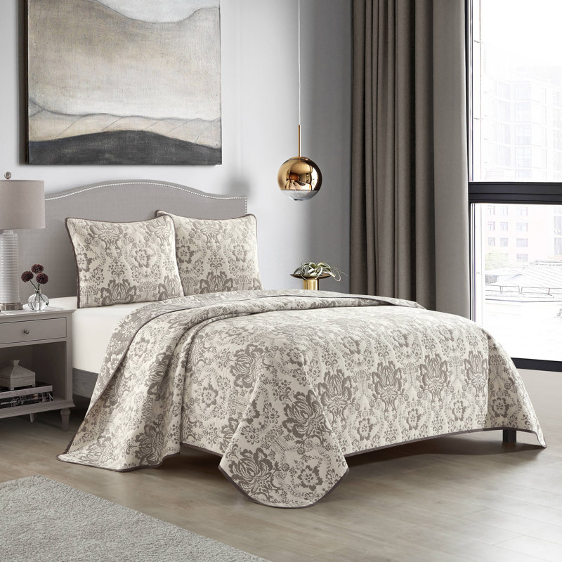 Ensemble de courtepointe 3 pièces Tricia, Courtepointe grand + 2 couvre-oreillers standard