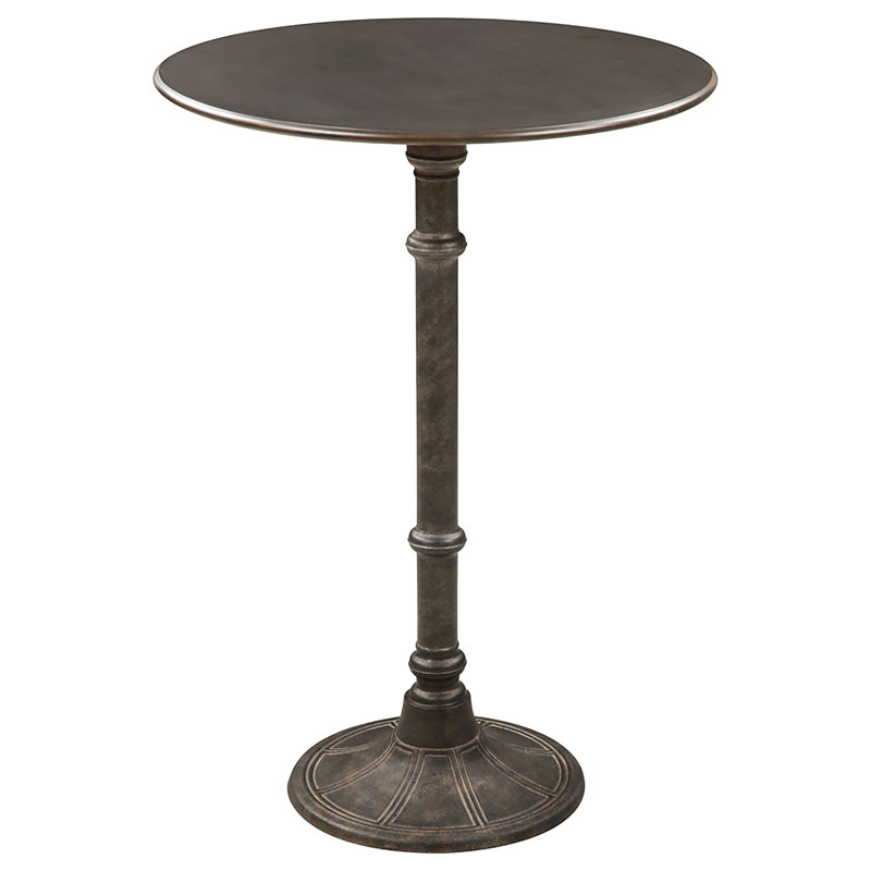 Oswego Round Dark Russet and Bronze Bar Table