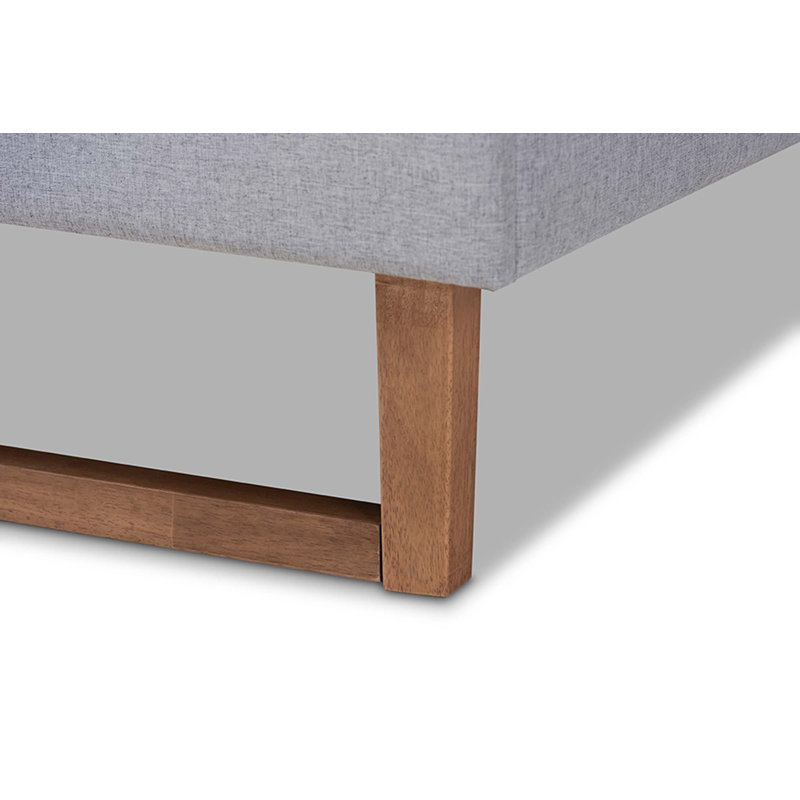 Conal Platform Bed, King, Light Gray/Ash walnut