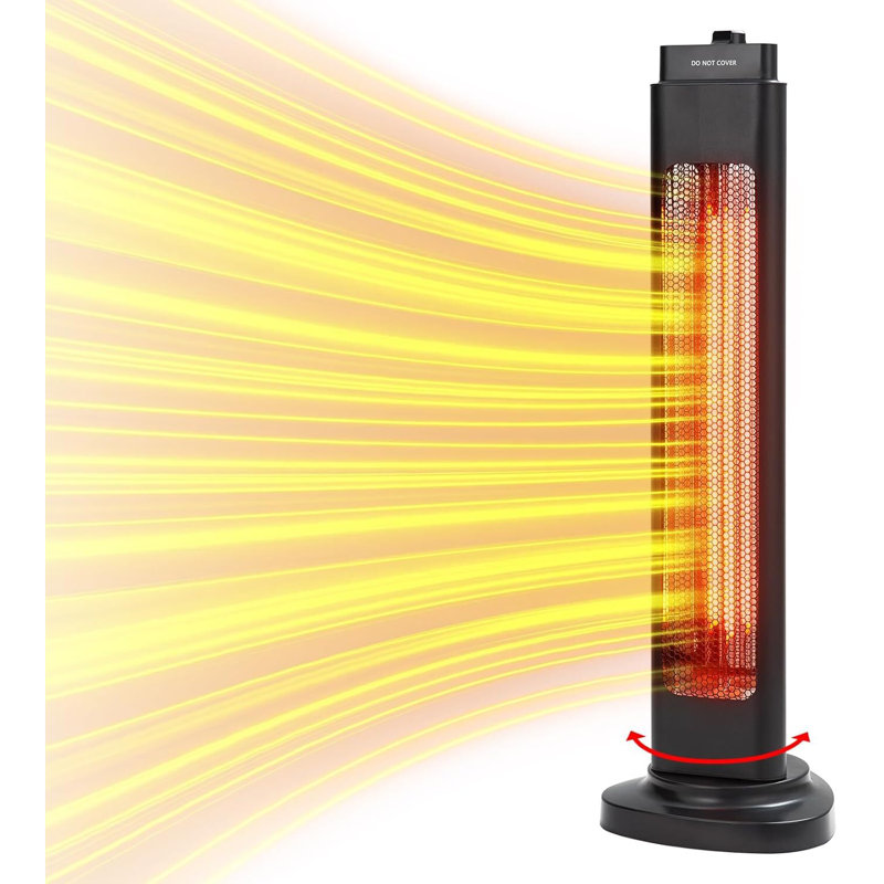 Chaufferettes d'extérieur infrarouges pour patio, chauffe-terrasse électrique à 2 niveaux de chaleur (750W / 1500W)