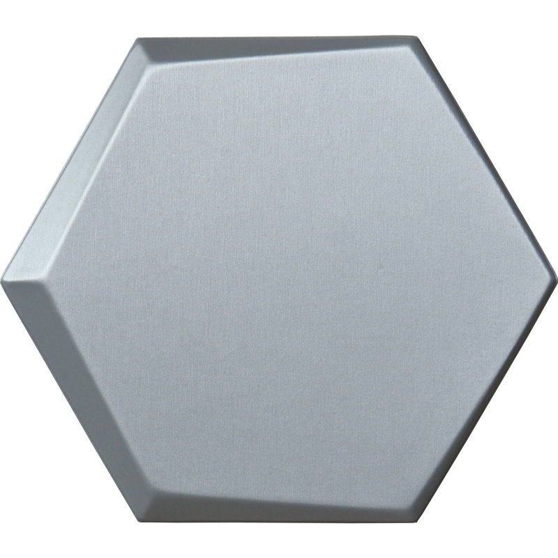 8" x 9" Honeycomb Mosaic Tile, Silver