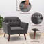 Fauteuil capitonné en lin 30,3 po Janara-644100106