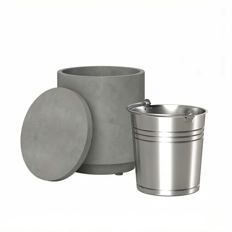 Table d'appoint polyvalente pour glacière d'extérieur avec seau à glace amovible