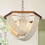 Lustre empire unique à 4 lumières avec accents perlés Advith