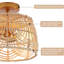 Wood LED Semi Flush Mount