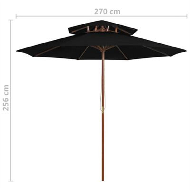 Troutville 270cm Market Parasol, Black