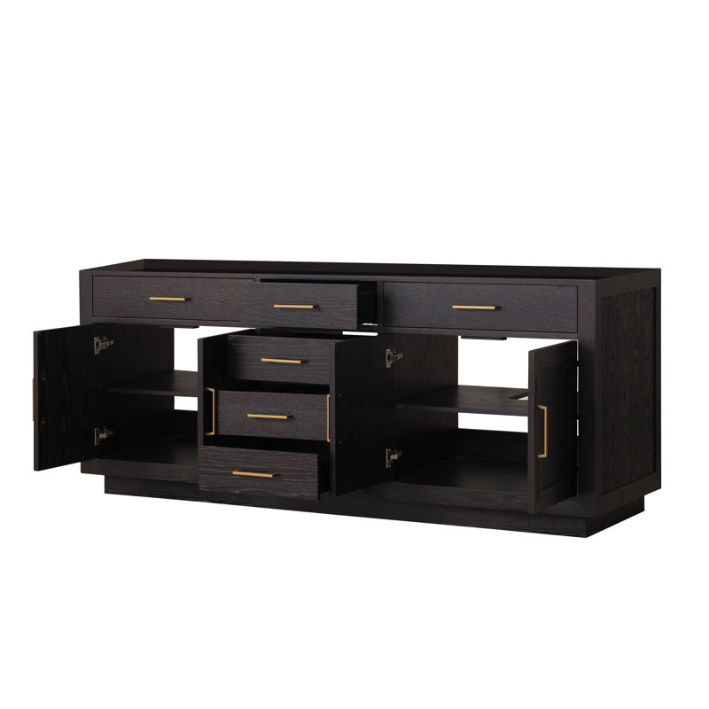 Abbey 80 in W x 22 in D Double Bath Vanity, Black Oak