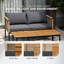 Causeuse et table en osier Oscar - Coussins noirs