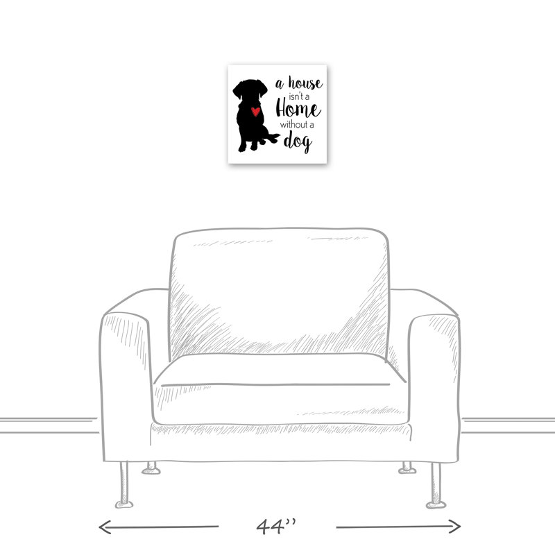 « house home dog », art textuel sur toile, H 12 po x l 12 po