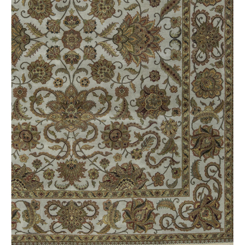 Tapis gris et gris de haute qualité noué à la main Trinity
