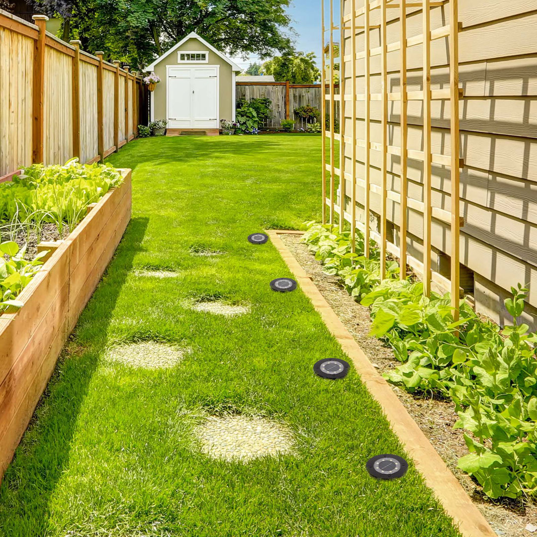 Matte Black Solar Powered Integrated LED Step Light Kit (Set of 8) Dundee Deco