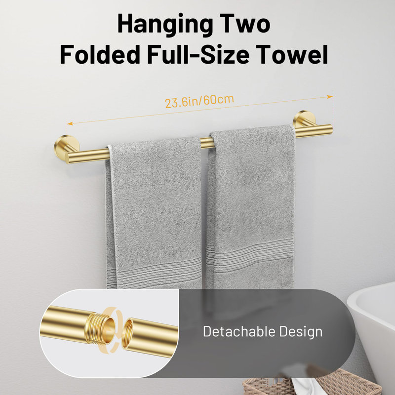 5 Piece Bathroom Hardware Set (set Of 5), Brushed Gold