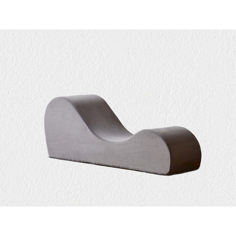 Chaise longue Solace avec support ergonomique et housse amovible, Tissu gris
