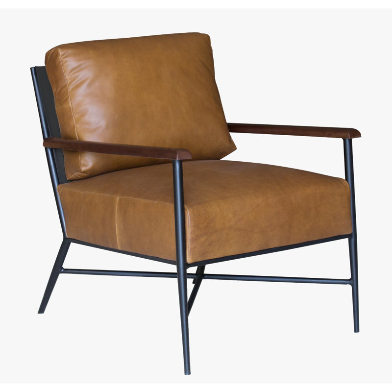 Fauteuil en cuir fleur 24 po