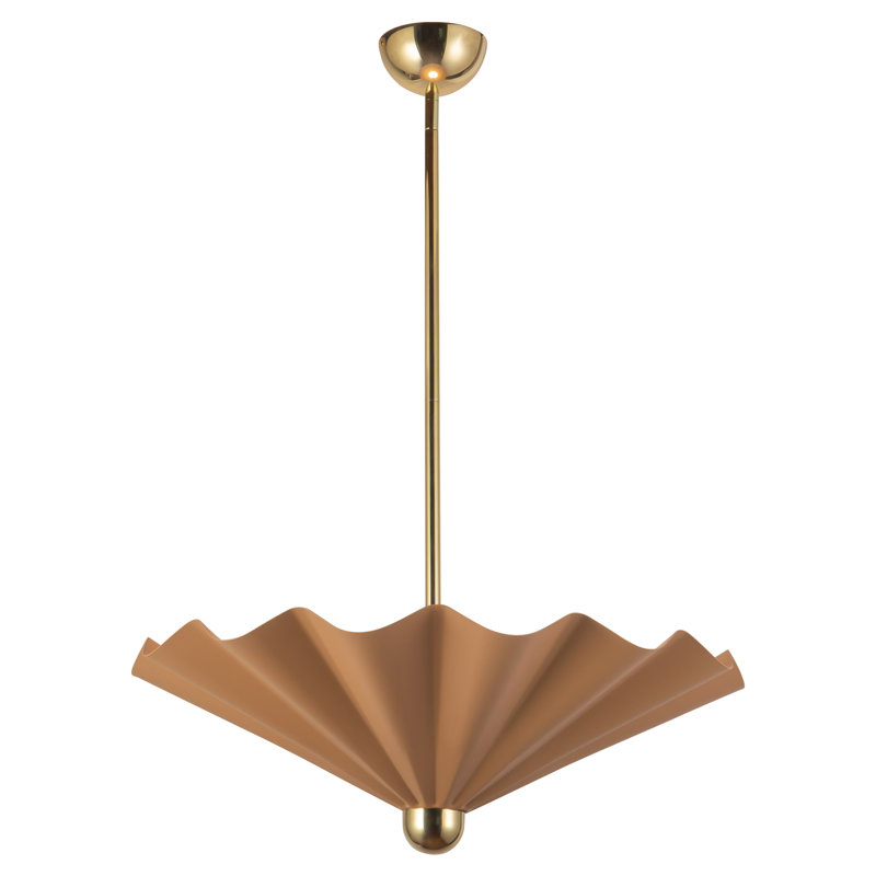 Furrow 25-in Red dimmable LED Pendant, 25-in, Pink