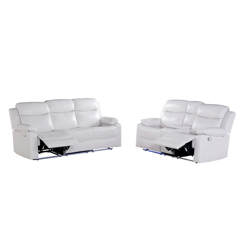 Canapé inclinable blanc avec lumières DEL Blanche, White