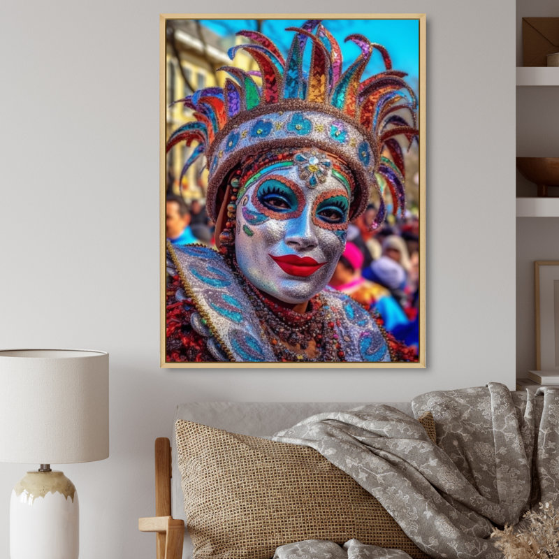 New Orleans Mardi Gras Celebrations IV, Cadre naturel flottant, H 40 po x l 30 po x P 1,5 po
