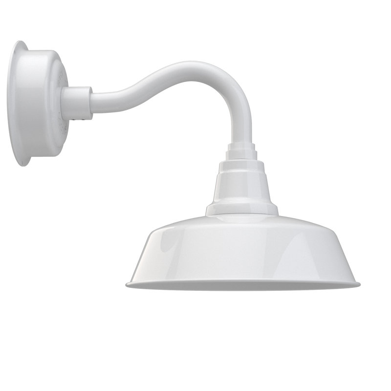 Luminaire de grange à del 1 lumière del Destinee, H 13,13 po x l 12 po x P 26 po, Blanc