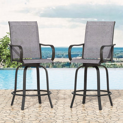 Tabouret de bar pivotant en tissu textilène (ensemble de 2)